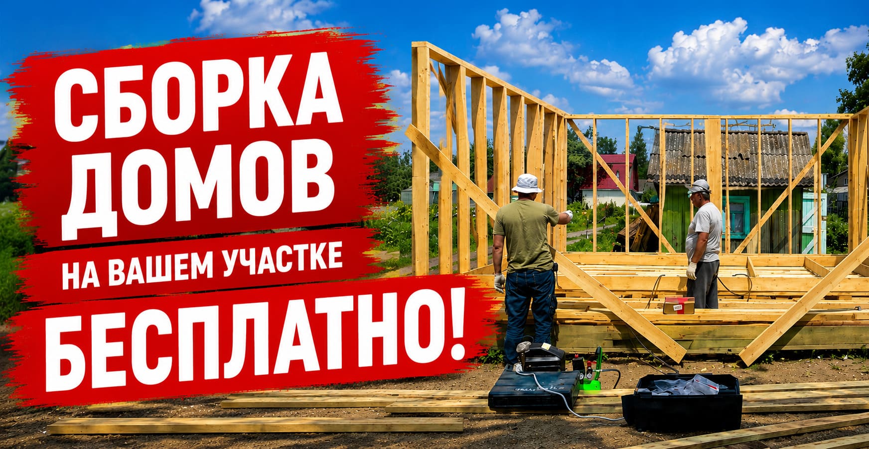 Сборка домов на вашем участке бесплатно